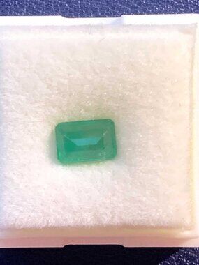 Beautiful Green Colombian Emerald Cut Loose Emerald Over 1.00 CT.